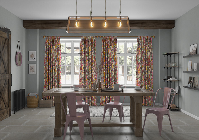 Hollihocks, Burgundy - Made to Measure Curtains - Image 5